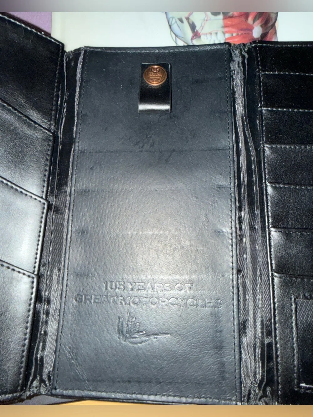 Harley-Davidson 105th Anniversary Black Leather Trifold Wallet